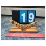 HAND MADE BOOMERANG WITH DISPLAY STAND