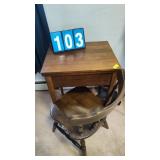 SEWING MACHINE CABINET & CHAIR