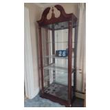 GLASS LIGHTED CURIO CABINET