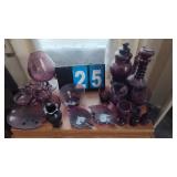GROUP LOT OF VARIOUS PURPLE GLASS
