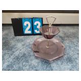 TIERED PURPLE GLASS CANDY DISH