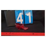 RED FENTON GLASS SHOE