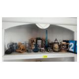 SHELF CONTENTS CARS, STEINS & GLASSWARE