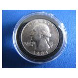 1964 'D' U.S. Silver Washington Quarter