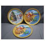 3 Vintage Collectible Plastic McDonalds Plates