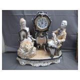 Large Capodimonte Victorian Figural Mantle Clock