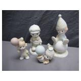 Lot of 4 Precious Moments Clown Figurines
