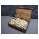 Wooden Keepsake Box w/ Pearls