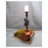Harley Motorcycle Gas Tank Cherub Statue Lamp