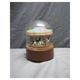 Vintage Music Box Co Snow Globe Horse Carousel