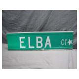 Retired Metal Elba Street Sign