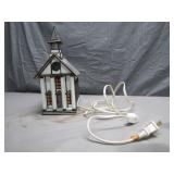 Stunning Slag Glass Lighted Church