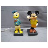 Vintage Mickey Mouse & Donald Duck Lamps