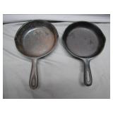 2 Vintage #3 Cast Iron Skillets