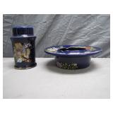 Vintage Japanese Porcelain Ashtray & Matching Jar