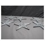 6 Silver Painted Cast Iron Stars