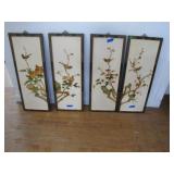 Asian 4 Panel Abalone/Jade Style Wall Art