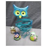 Owl Candle Holder & SAlt & Pepper Shakers