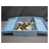 Vintage Painted Wooden Box Fll of Treasures