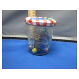 Small Jar of Vintage Slag Glass Marbles
