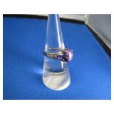 Lapis Lazali & Sapphire Sterling Ring (Size 6)