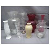 Lot of Glass Vases & Stemware