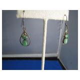 Sterling and Jade Drop Earrings w/ Gift Box