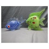 2 Beautiful Glass Blown Fish