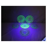 6 Beautiful Uranium Glass Plates