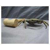 Vintage Brass Crab & Mallet