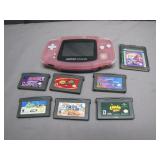 Pink Gameboy Advance w/ Games - Turns On