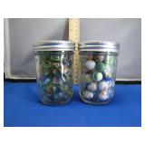 2 Jars Of Vintage Marbles