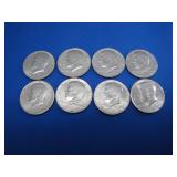 (8) US Kennedy Half Dollars: 1971-74, 76-78 & 1980