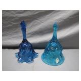 Cobalt Blue & Blue Fish/ Sea Glass Fenton Bells