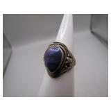 Size 6 Sterling Silver Precious Stone Ring