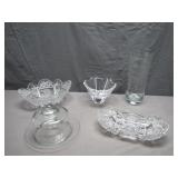 Set of 5 Beautiful Crystal & Glass Dishes