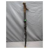 Antique Antler & Wood Carved Walking Stick