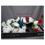 Large Box of Assorted Artificial Flowers