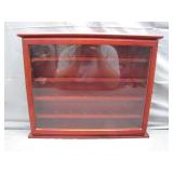 Red Wooden Display Case, Good For Golf Balls