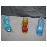 3 Fenton Glass Shoes