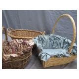 3 Wicker Baskets, 2 Have Cloths