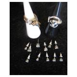 Unique Adjustable Dog & Cat Rings w/ Stud Earrings