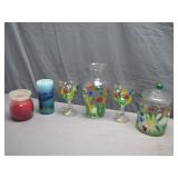 Assorted Pretty Glass Flower Decor & Candles