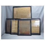 6 Patriotic US Government Paper Framed Prints