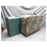 Pair of Vintage Suitcases (1 Includes Yarn)