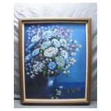 Framed Flower Vase Oil Painting on Canvas