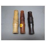3 Handmade Wooden Turned Duck Calls