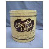 Vintage Charles Chips Tin Canister