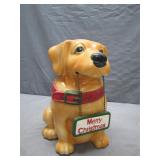 Merry Christmas Dog Ceramic Cookie Jar