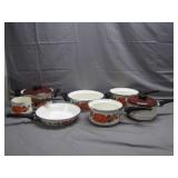 Set of Vintage Enamelware Sanko Ware Show Pans